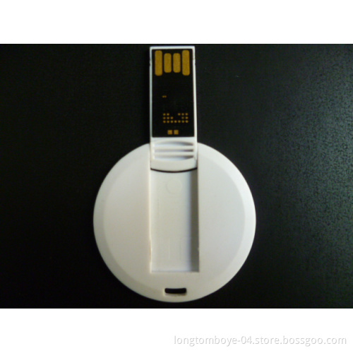 Round Shape Credit Card USB Flash Drive Logo Welcomed